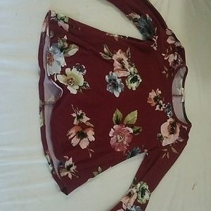 Burgundy Long sleeve w/ flowers